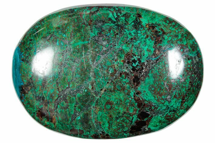Polished Chrysocolla and Malachite Palm Stone - Peru #258697